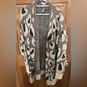 Entro Brown and Cream Leopard Cardigan